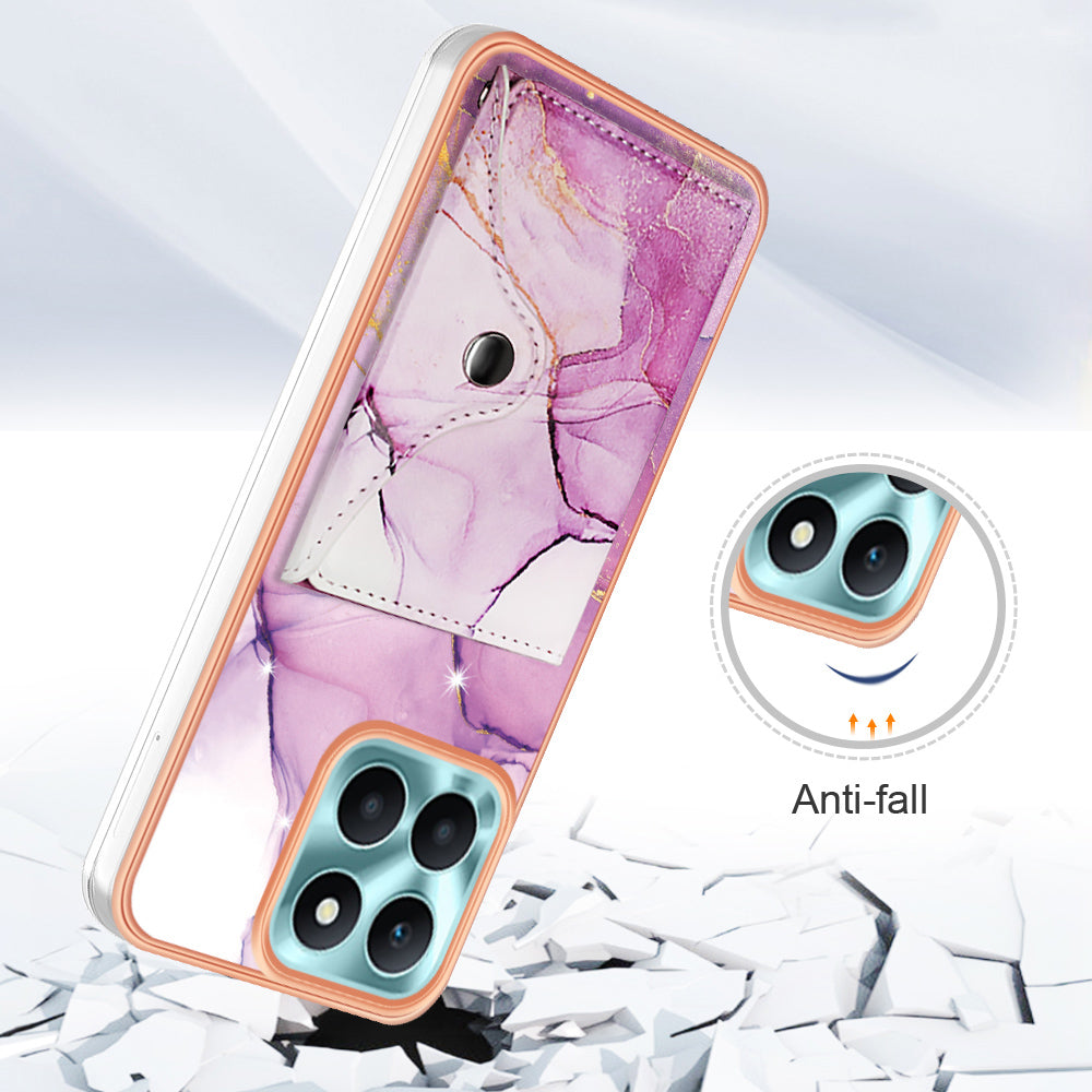 YB Leather Coating Series-9 for Honor X6a 4G Case IMD Kickstand Phone Back Cover with Card Slots YB Leather Coating Series-9 for Honor X6a 4G Case IMD Kickstand Phone Back Cover with Card Slots
